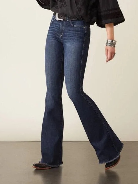 Ariat Denim - Ariat Women's R.E.A.L. High Rise Reagan Flare Jean Raw Hem 30S